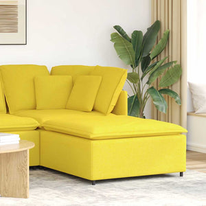 Divano Modulare Poggiapiedi Modulo Giallo Chiaro 100x100x48 cm 4104485