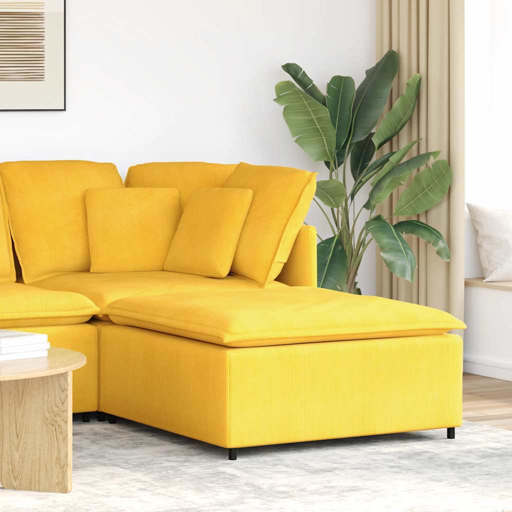 Modulo Poggiapiedi Divano Modulare Giallo Chiaro 100x100x48 cm 4104503