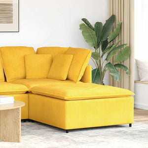 Modulo Poggiapiedi Divano Modulare Giallo Chiaro 100x100x48 cm 4104503