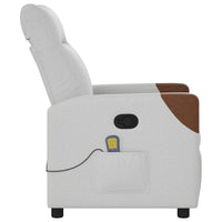 Poltrona Massaggiante Reclinabile Grigio Nuvola in Tessuto