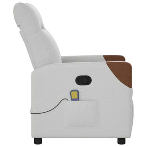 Poltrona Massaggiante Reclinabile Grigio Nuvola in Tessuto