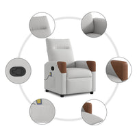 Poltrona Massaggiante Reclinabile Grigio Nuvola in Tessuto