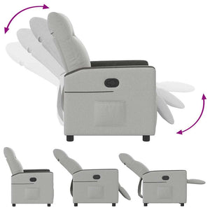 vidaXL Poltrona Reclinabile in Tessuto Grigio Nuvola