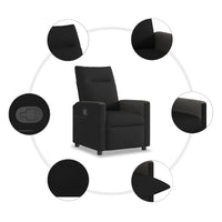 vidaXL Poltrona Reclinabile in Tessuto Nero