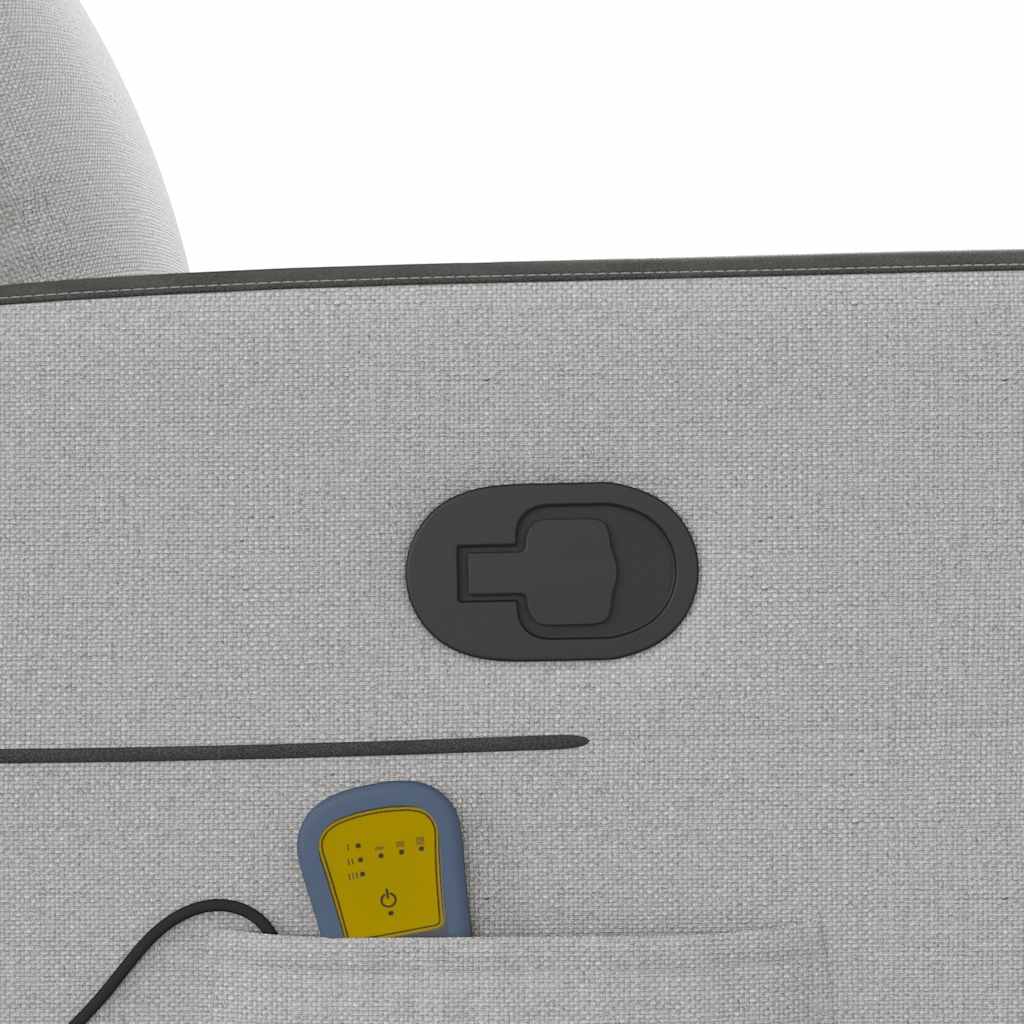 vidaXL Poltrona Massaggiante Reclinabile Grigio Nuvola in Tessuto