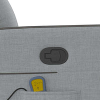 vidaXL Poltrona Massaggiante Reclinabile Grigio Chiaro in Tessuto