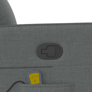 vidaXL Poltrona Massaggiante Reclinabile Grigio Scuro in Tessuto