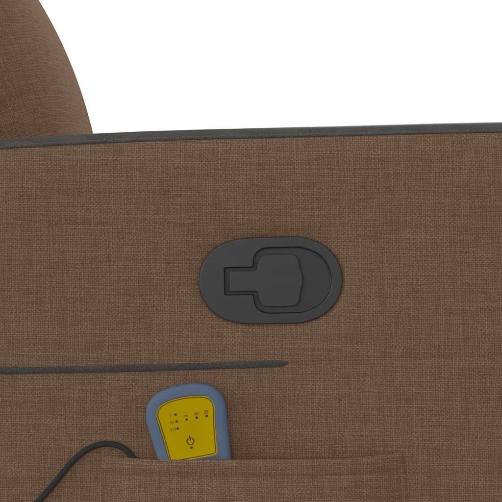 Poltrona Massaggiante Reclinabile Marrone in Tessuto 4104835
