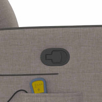 vidaXL Poltrona Massaggiante Reclinabile Tortora in Tessuto