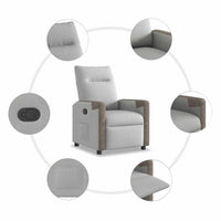 vidaXL Poltrona Reclinabile in Tessuto Grigio Nuvola