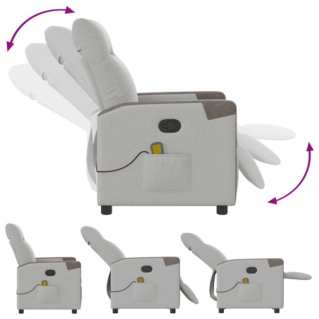 Poltrona Massaggiante Reclinabile Grigio Nuvola in Tessuto 4104843