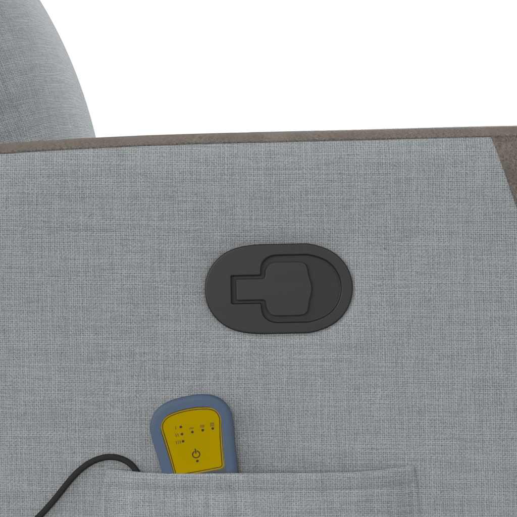 vidaXL Poltrona Massaggiante Reclinabile Grigio Chiaro in Tessuto