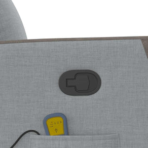 vidaXL Poltrona Massaggiante Reclinabile Grigio Chiaro in Tessuto