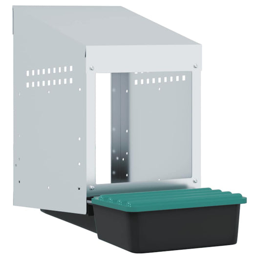 vidaXL Nido per Galline 1 Scomparto da Parete in Acciaio Zincato