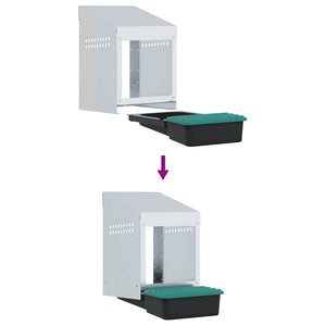 vidaXL Nido per Galline 1 Scomparto da Parete in Acciaio Zincato