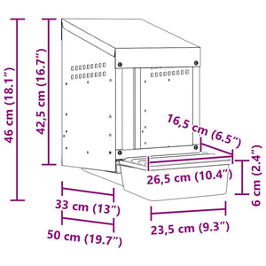 Nido per Polli 1 Scomparto A Parete in Acciaio Zincato 4104890