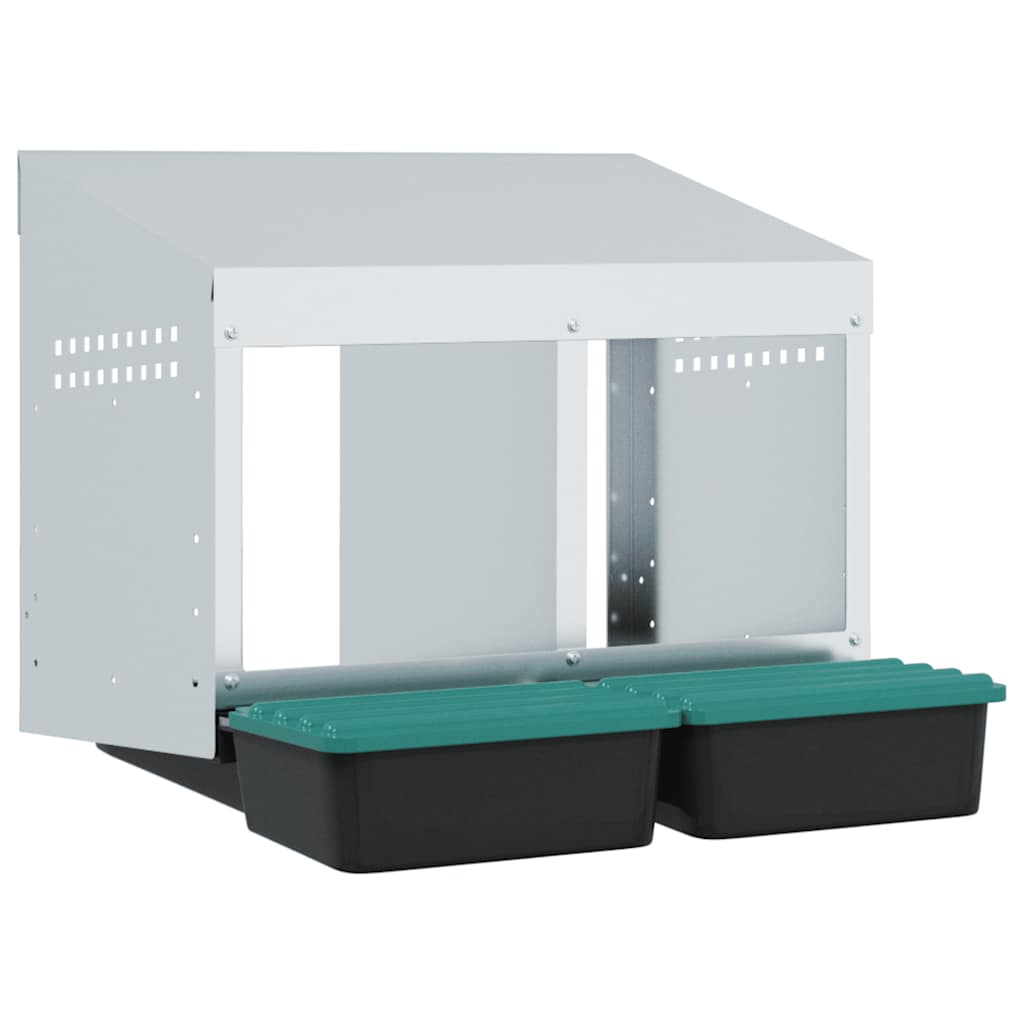 Nido per Polli 2 Scomparti A Parete in Acciaio Zincato 4104891