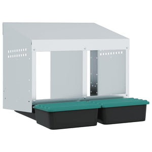 Nido per Polli 2 Scomparti A Parete in Acciaio Zincato 4104891