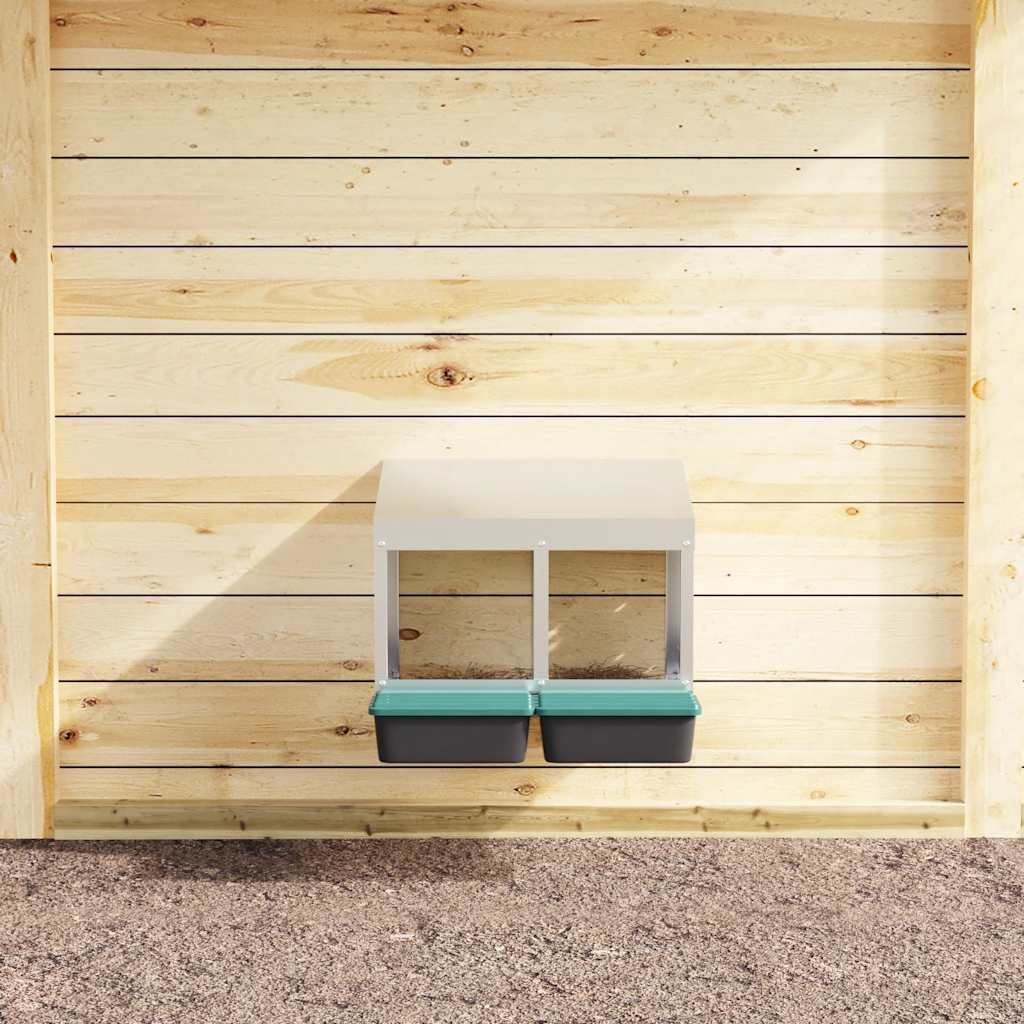 Nido per Polli 2 Scomparti A Parete in Acciaio Zincato 4104891