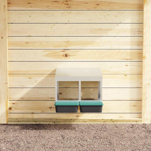 Nido per Polli 2 Scomparti A Parete in Acciaio Zincato 4104891