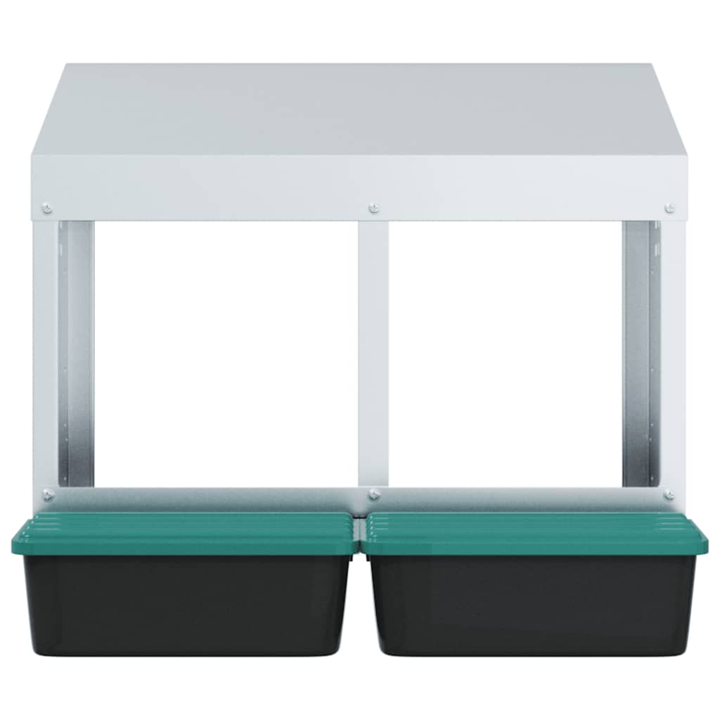 Nido per Polli 2 Scomparti A Parete in Acciaio Zincato 4104891