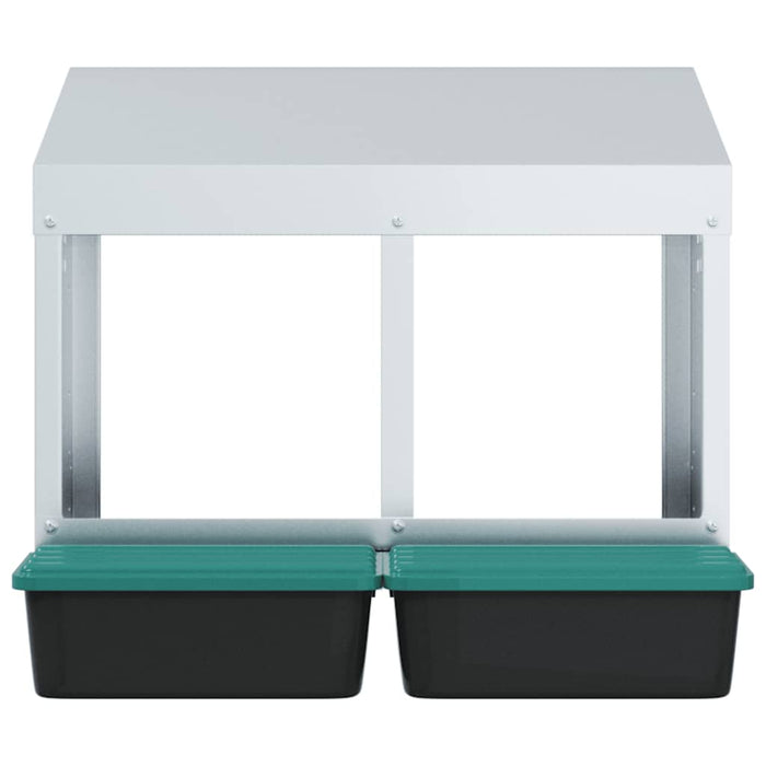 Nido per Polli 2 Scomparti A Parete in Acciaio Zincato 4104891