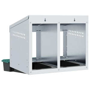 Nido per Polli 2 Scomparti A Parete in Acciaio Zincato 4104891