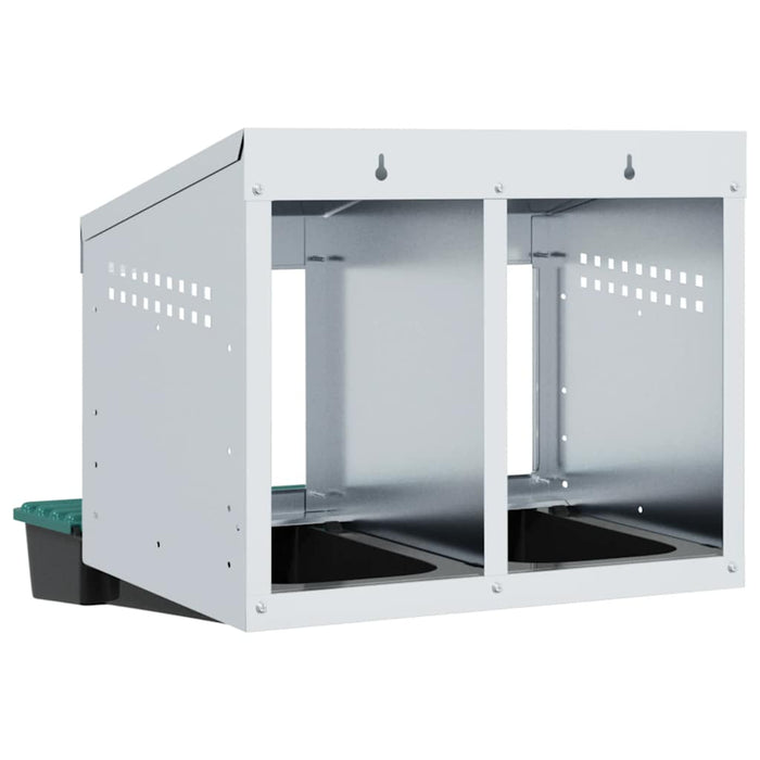 Nido per Polli 2 Scomparti A Parete in Acciaio Zincato 4104891