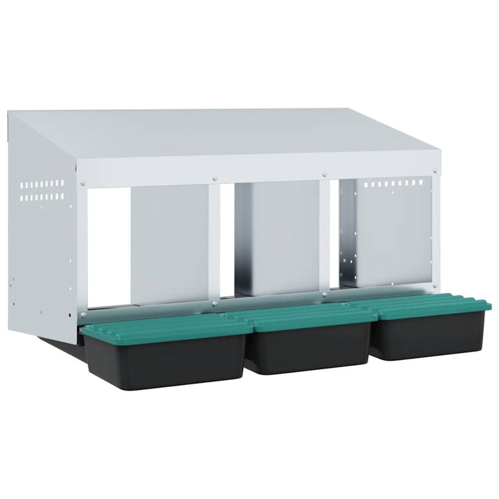 vidaXL Nido per Galline a 3 Scomparti da Parete in Acciaio Zincato