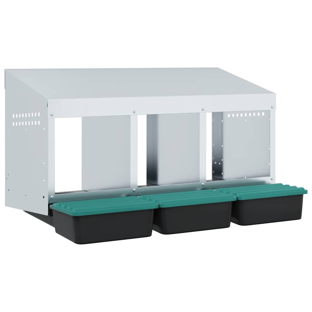 Nido per Polli 3 Scomparti A Parete in Acciaio Zincato 4104892