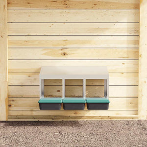 Nido per Polli 3 Scomparti A Parete in Acciaio Zincato 4104892