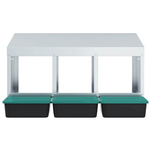 Nido per Polli 3 Scomparti A Parete in Acciaio Zincato 4104892