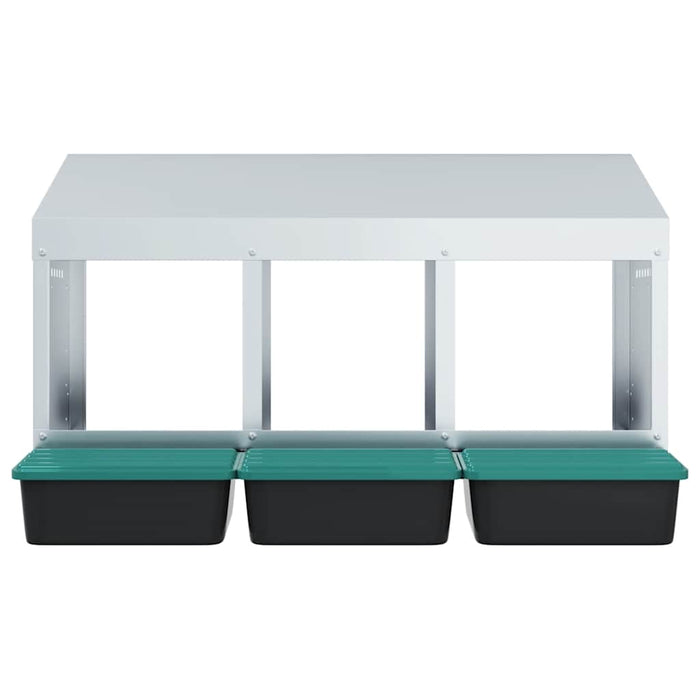 Nido per Polli 3 Scomparti A Parete in Acciaio Zincato 4104892