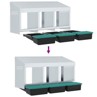 vidaXL Nido per Galline a 3 Scomparti da Parete in Acciaio Zincato