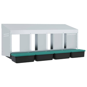 Nido per Polli 4 Scomparti A Parete in Acciaio Zincato 4104893