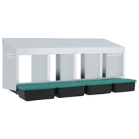 vidaXL Nido per Galline a 4 Scomparti da Parete in Acciaio Zincato