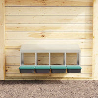 vidaXL Nido per Galline a 4 Scomparti da Parete in Acciaio Zincato