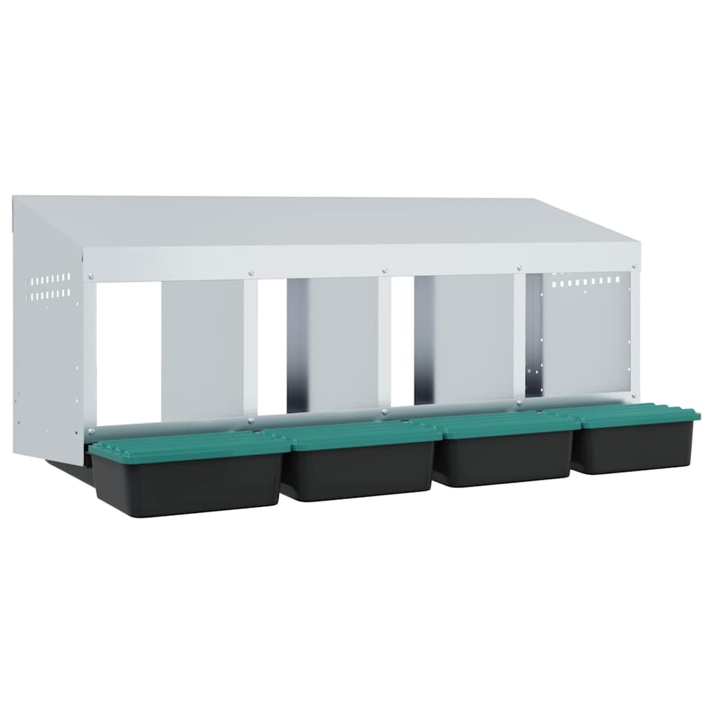 Nido per Polli 4 Scomparti A Parete in Acciaio Zincato 4104893