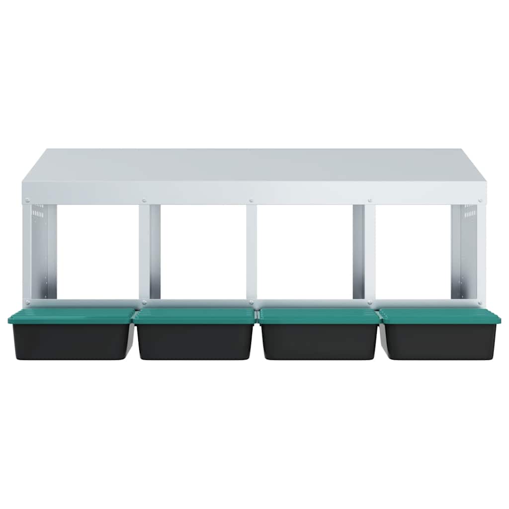 Nido per Polli 4 Scomparti A Parete in Acciaio Zincato 4104893