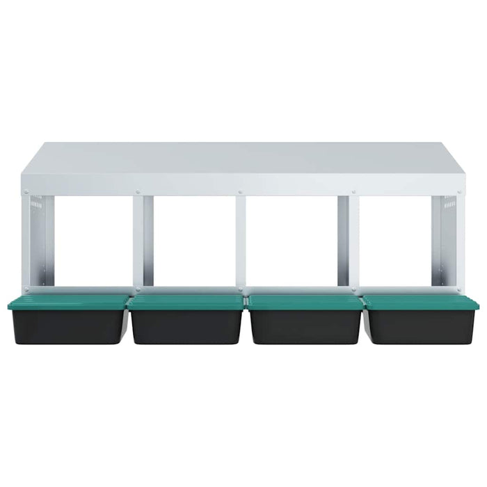 Nido per Polli 4 Scomparti A Parete in Acciaio Zincato 4104893