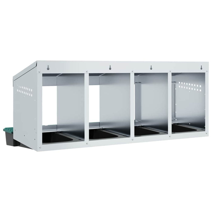 vidaXL Nido per Galline a 4 Scomparti da Parete in Acciaio Zincato