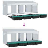 vidaXL Nido per Galline a 4 Scomparti da Parete in Acciaio Zincato