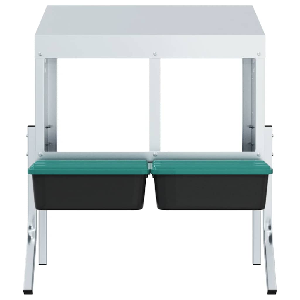 Nido per Polli 2 Scomparti con Gambe in Acciaio Zincato 4104895