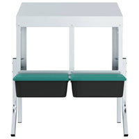 Nido per Polli 2 Scomparti con Gambe in Acciaio Zincato 4104895