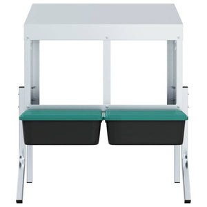 Nido per Polli 2 Scomparti con Gambe in Acciaio Zincato 4104895