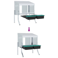 Nido per Polli 2 Scomparti con Gambe in Acciaio Zincato 4104895