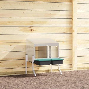 Nido per Galline 2 Scomparti con Gambe in Acciaio Zincato