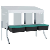 Nido per Galline a 3 Scomparti con Gambe in Acciaio Zincato