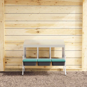 Nido per Galline a 3 Scomparti con Gambe in Acciaio Zincato