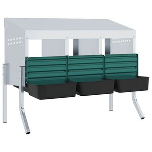 Nido per Polli 3 Scomparti con Gambe in Acciaio Zincato 4104896